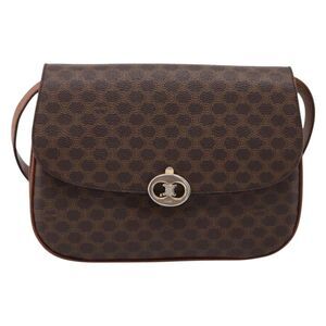 Celine Vintage Macadam Canvas And Leather Brown Pvc Shoulder Bag Bag